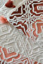 Set of 2 Ethnic Pattern Tasseled Hand Towels - Embossed, Jacquard, 100% Cotton - 50X90 cm - Tile - 3