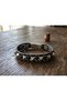 Tharvos Silverpyramid Black Leather Men's Bracelet - Metal Pyramid and Black Bead Detail - 3