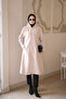Beige Hooded Angora Cashmere Coat