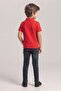 Cotton Polo Collar Short Sleeve Plain School T-Shirt M00865 Red - 3