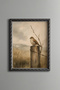 Sparrow on the Fence - Vintage Patterned Painting - Fine Model