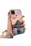 Poco C31 Compatible Silicone Edge Hard Back Case Istanbul Patterned Couple Phone Case