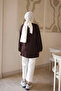 Brown Cuffed Sleeves and Skirt Tunic with Slits - 4