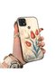 Oppo A15 Compatible Silicone Edge Hard Back Case Tulip Patterned Lover Couple Phone Case