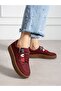 Senna Burgundy Genuine Leather Zippered Women's Shoes - 3