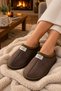 Fuzz Bitter Brown Women's Suede-Look Indoor House Slippers with Non-Slip Soles, Warm and Comfortable Slippers - 3