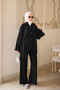 Black Lace Detailed Tunic and Trousers Set