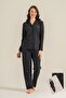 Cotton Modal Long Sleeve Front Buttoned Shirt Women's Pajama Set
