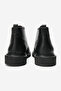 Men's Thick Sole Lace-Up Boots Real Leather Soren Black - 5