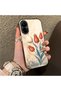 Realme 12 Lite Compatible Silicone Edge Hard Back Case Tulip Patterned Lover Couple Phone Case - 3