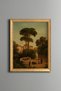 Italian Garden in the Shade of a Pine Tree - Vintage Patterned Painting - Fine Model