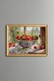 Strawberries in Blue Porcelain Bowl - Vintage Patterned Painting - Fine Model