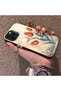iPhone 14 Pro Max Compatible Silicone Edge Hard Back Case Tulip Pattern Lover Couple Phone Case - 2
