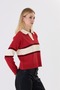 Women's Striped Polo Collar Knit Sweater - 5
