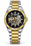 PATROL Men’s Automatic Skeleton Wristwatch – Two-Tone Silver & Gold Stainless Steel Bracelet, Black Open-Work Dial, Exhibition Caseback & 3ATM Water Resistance