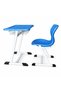 Blue and White Study Desk Set with Comfortable Chair - 2