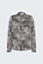Striped Floral Patterned Shirt - Brown - 2