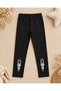 Girl's Printed Black Tights Set of 5 - 6