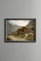 Mountain Houses Landscape - Vintage Patterned Painting - Fine Model