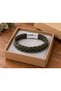 Orsenha Fernloop Khaki Green Leather Men's Bracelet - Double Layer Thick Weave and Metal Clasp - 2