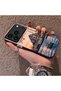 iPhone 17 Pro Max Compatible Silicone Edge Hard Back Case Istanbul Patterned Couple Phone Case - 2