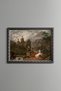 Horses and Rider on the Castle Bridge - Vintage Patterned Painting - Fine Model