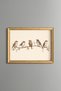 Five Sparrows on a Branch - Vintage Patterned Painting - Fine Model