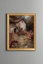 Stone House in the Flower Garden - Vintage Patterned Painting - Fine Model