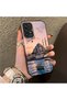 Samsung Galaxy A73 Compatible Silicone Edge Hard Back Case Istanbul Patterned Couple Phone Case - 3