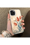 iPhone 13 Pro Compatible Silicone Edge Hard Back Case Tulip Pattern Loving Couple Phone Case - 3