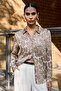 Leopard Patterned Classic Shirt - Beige