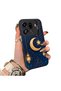 Phone Case for Oppo Find X9 Pro 5g Compatible Silicone Edge Hard Back Case Crescent and Star Pattern
