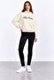 Embroidery Detailed Sweatshirt Cream - 2