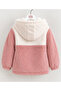 Girls' Hooded Plush Cardigan with Zipper Pockets Soft and Warm 3-8 - 4