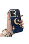 Oppo A5 Pro 5g Compatible Silicone Edge Hard Back Case Crescent and Star Pattern Phone Case