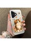 iPhone 16 Plus Compatible Silicone Edge Hard Back Case Cat Pattern Loving Couple Phone Case - 3