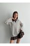 Striped Oversize Polo Collar Tunic with Collar Detail - 4