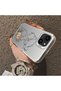 iPhone 13 Compatible Silicone Edge Hard Back Case Line Art Patterned Phone Case - 4
