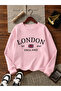 Women's London Est Printed Crew Neck Oversize Sweatshirt - 3