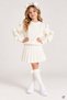 Ecru Girl's 4-Piece Set with Pompom Socks, Bandana, Knitwear, Sweater and Skirt 24948