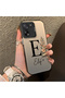 Mi 13t Pro Compatible Silicone Edge Hard Back Case Letter E Patterned Couple Phone Case - 3
