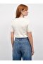 10878 Basic Crew Neck Buttoned Sweater-Ecru - 2