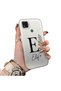 Poco C31 Compatible Silicone Edge Hard Back Case Letter E Patterned Couple Phone Case