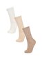 Women's Comfortable Elastic 3-Piece Cotton Long Socks (Ns)