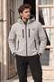 Men's Top Pocket Zippered Plush Lined Hooded Softshell Coat 161 - 4