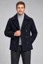 Men's Navy Blue Wind-Resistant Winter Jacket with Quilted Interior - 2