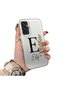 Samsung Galaxy M15 Compatible Silicone Edge Hard Back Case Letter E Patterned Couple Phone Case