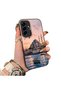 Samsung Galaxy A36 Compatible Silicone Edge Hard Back Case Istanbul Patterned Lovers Couple Phone Case