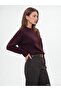 10886 Wool Blend Crew Neck Sweater-Purple - 3