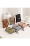 Beige Color Print Patterned Multi-Compartment Wallet Handbag - 5